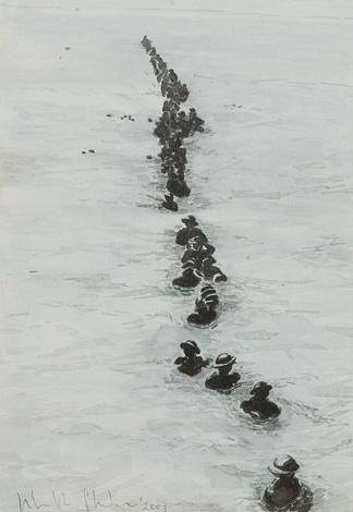 Wading soldiers by Peter Van Gheluwe (2007)